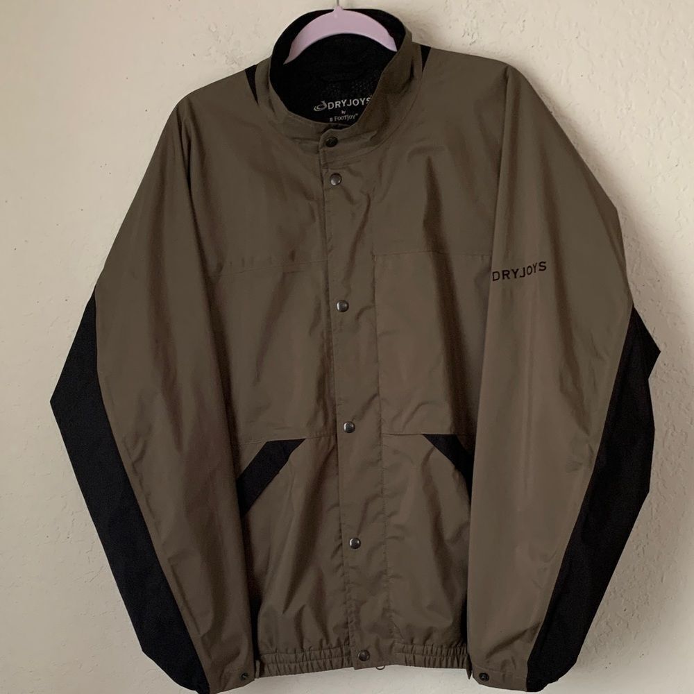 FootJoy DryJoy Men's Golf Rain Jacket Full Zip Snaps Pockets Size L